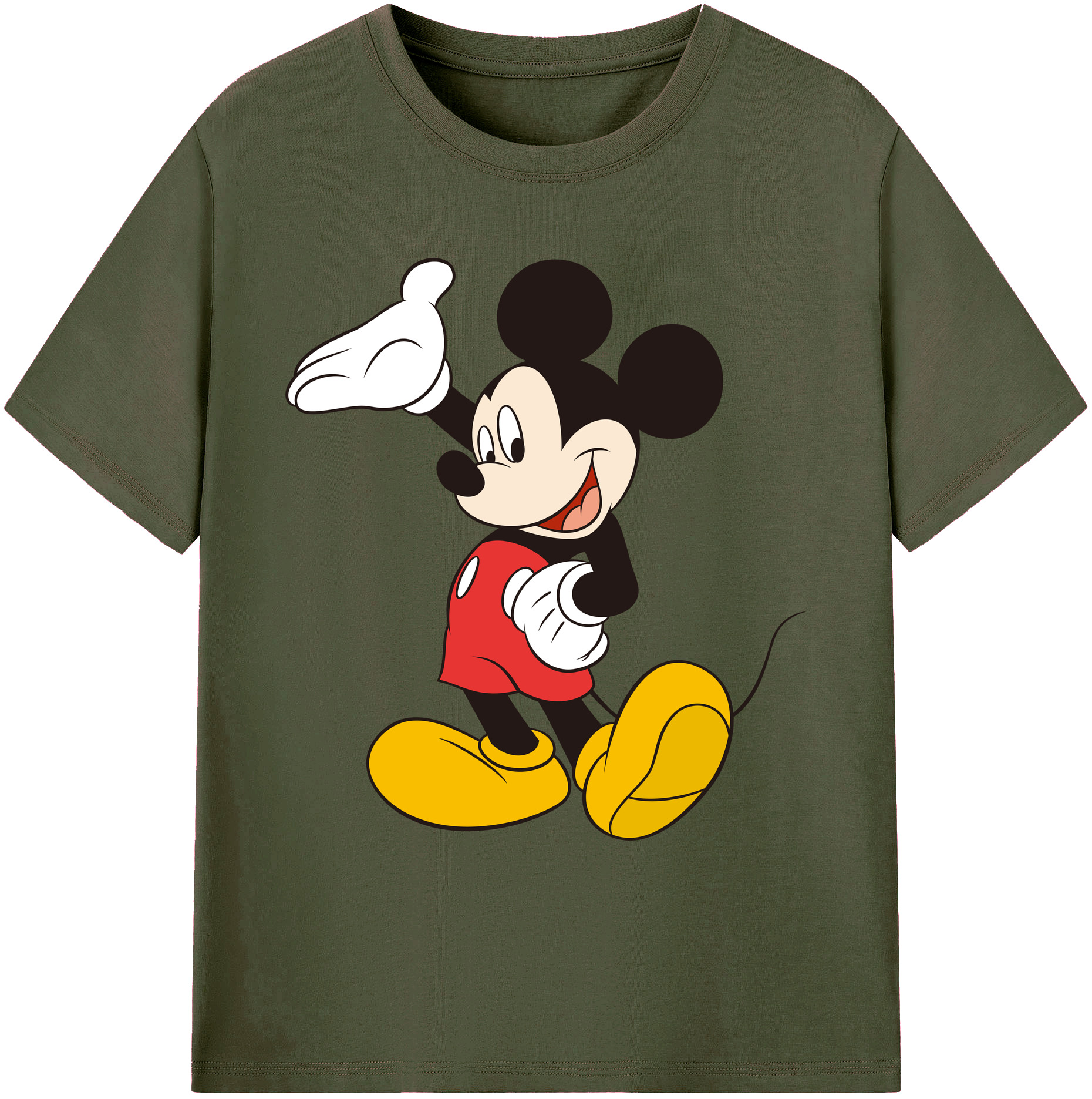 ミッキーマウス Mickey Mouse 綿100％ メンズ半袖Tシャツ｜肌触りやわらか＆通気性